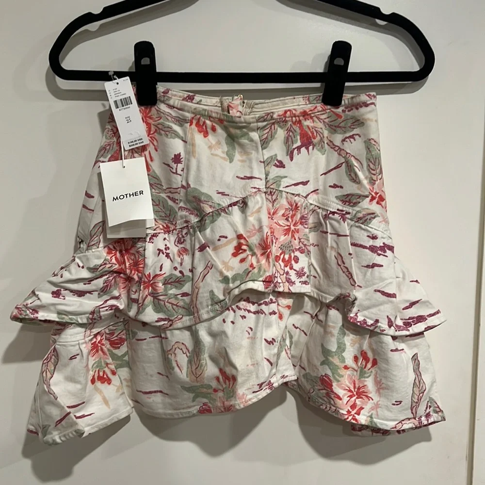 Anthropologie | MOTHER Ruffle mini skirt (aloha)